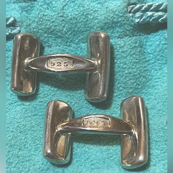 TIFFANY & CO 1837 STERLING SILVER BAR CUFF LINKS-RARE! EUC! AUTHENTIC